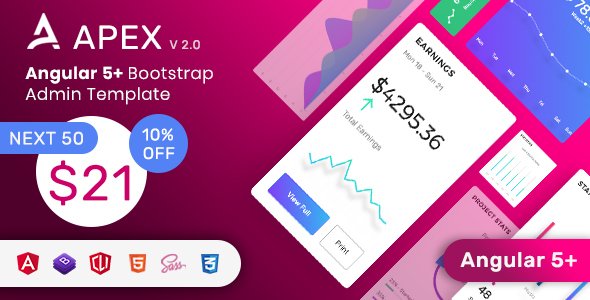 Apex Angular 5+ Bootstrap Admin Template
           TFx Jaron Tex