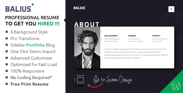 Balius - Resume and vCard WordPress Theme
           TFx Peyton Ned