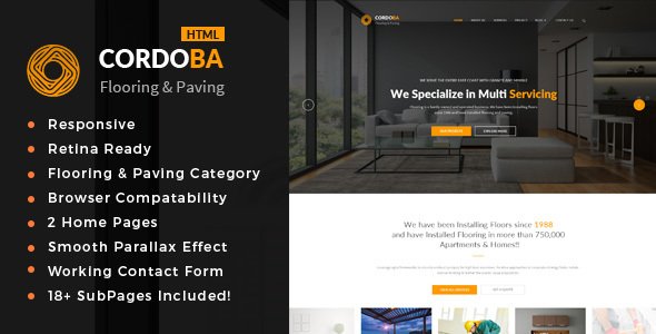 Cordoba : Floor and Paving Service HTML Template
           TFx Hideyoshi Bob