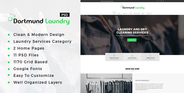 Dortmund : Laundry Services PSD Template
           TFx Crispin Hamilcar