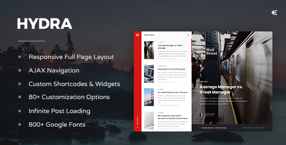 Hydra - Responsive WordPress Blog Theme
           TFx Krisna Osborne
