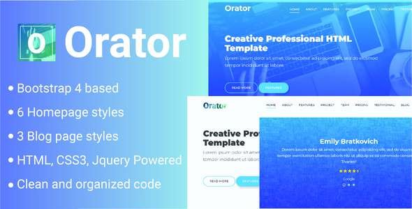 Orator - Corporate, Portfolio and Agency Multipurpose Template
           TFx Juvenal Delmar