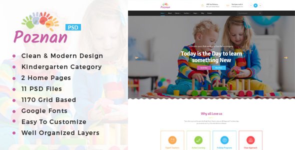 Poznan : Kindergarten PSD Template
           TFx Shaw Braiden