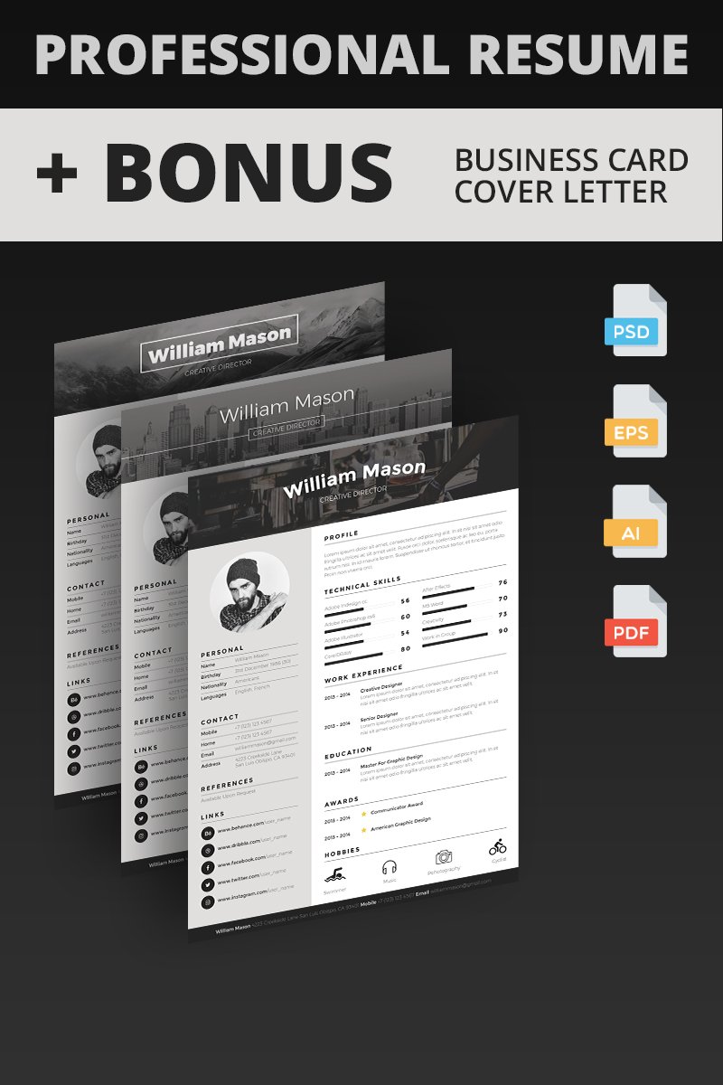 William Mason - Creative Director Resume Template TMT Billie Jewell