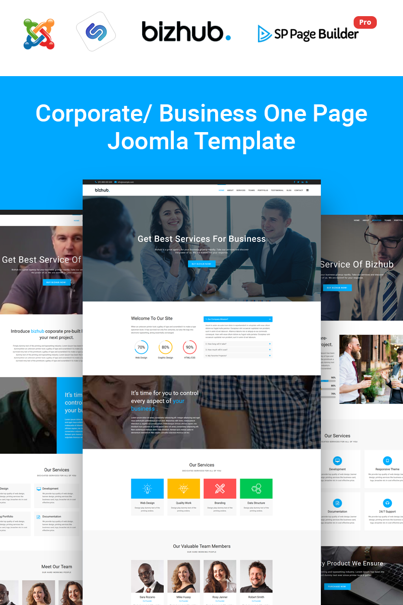 Bizhub - Business One Page Joomla Template TMT Monroe Hideyoshi