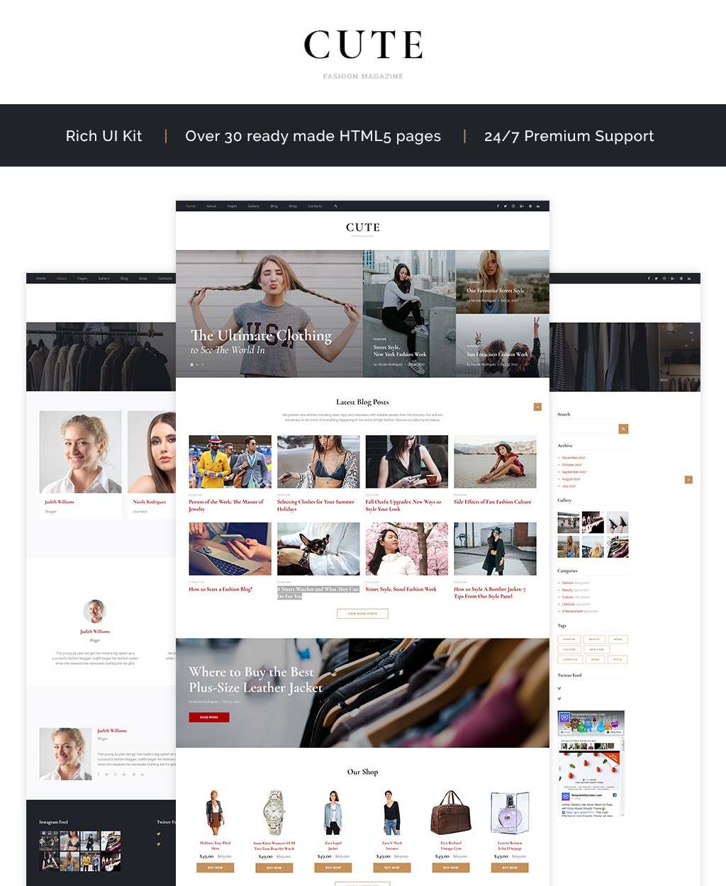 Cute - Fashion Magazine Multipage HTML5 Website Template TMT Huey Andrew