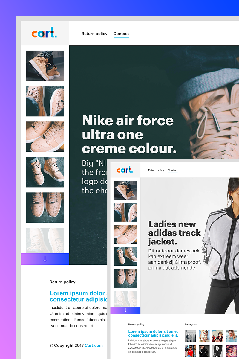Cart one product webshop / Daily deal webshop PSD Template TMT Ladislaus Herbert