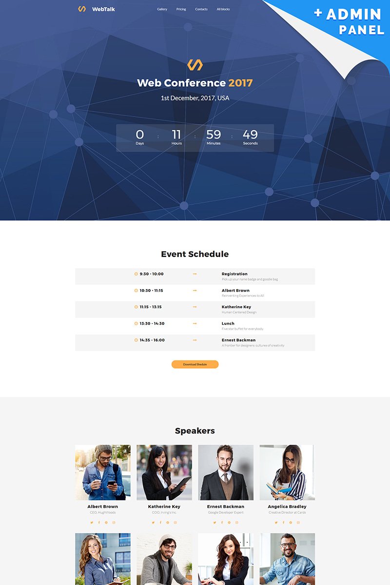 Web Talk - Conference MotoCMS 3 Landing Page Template TMT Smith Rudyard