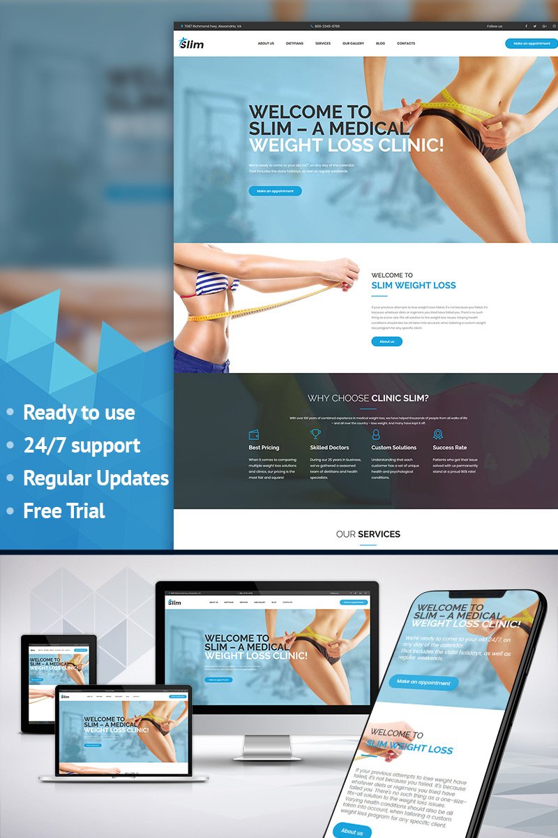 Weight Loss Responsive Moto CMS 3 Template TMT Bennett Mitch