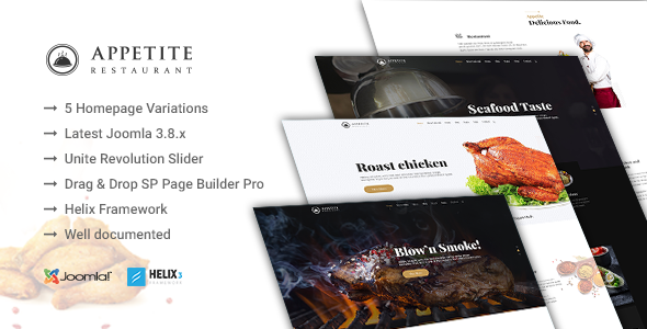 Appetite - Restaurant / Food Service Joomla Template
           TFx Carlyle Jasper