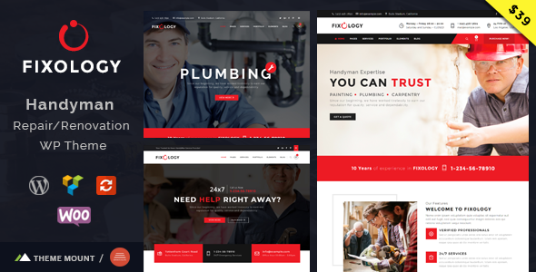 Fixology | Handyman Multi-Service WordPress Theme
           TFx Kennedy Dwain