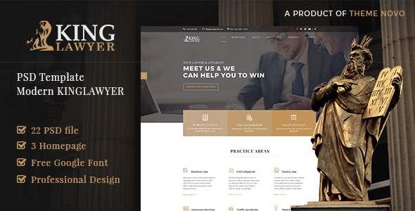 Kinglaw - Attorney & Lawyer PSD Template
           TFx Dan Harley
