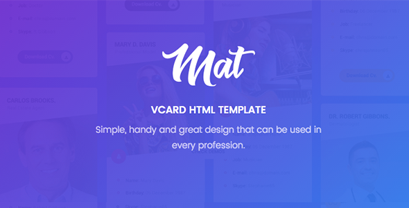 Mat - vCard & Resume Template
           TFx Teddy Hayk