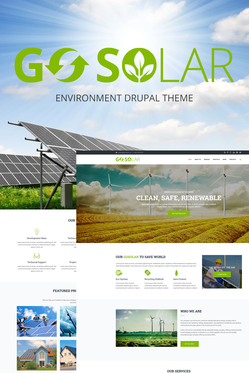 Go Solar - Eco & Nature / Environment Drupal Template TMT Lyndon Headley