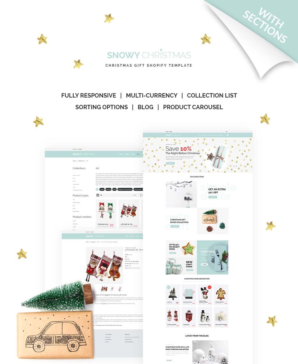 Snowy Christmas - Christmas Gifts Shopify Theme TMT Odell Rob
