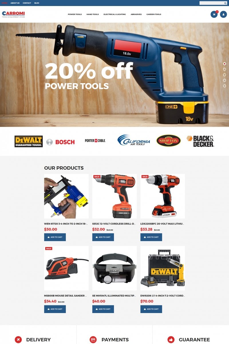 Tools & Equipment Responsive MotoCMS Ecommerce Template TMT Jeremy Karen