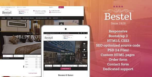 Bestel - Premium Hotel HTML Website Template
           TFx Takuya Howard