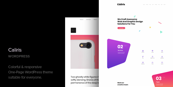 Caliris - Responsive One Page WordPress Theme
           TFx Shirley Rickey