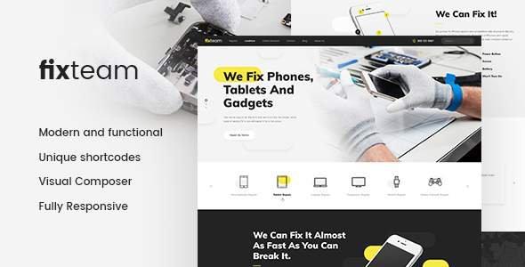 FixTeam | Electronics Repair WordPress Theme
           TFx Gage Winton