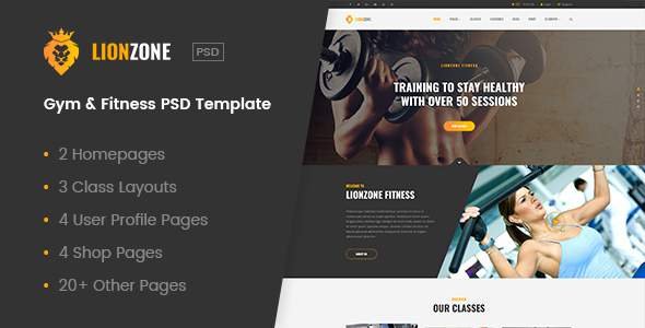 Lionzone | Gym & Fitness PSD Template
           TFx Katsuo Tibby