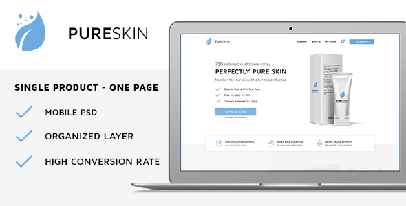PureSkin - Single Product / Ecommerce / Bootstrap / PSD Template
           TFx Timur Jett
