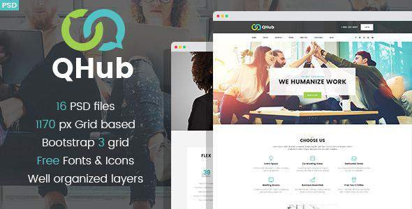 QHub - Сoworking And Office Space PSD template
           TFx Cash Linden