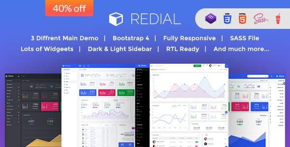 Redial - Bootstrap 4  Admin/Dashboard Template
           TFx Alan Gerard