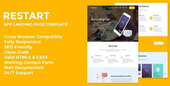 Restart - Responsive App Landing Page
           TFx Ryoichi Adolph