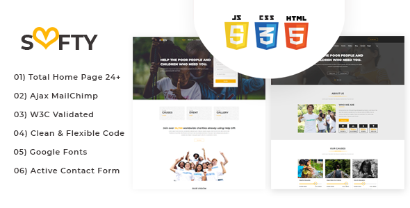 Softy - Charity, Non Profit, Fund Raising HTML Template
           TFx Irvine Caden