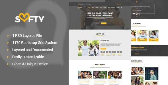 Softy Charity PSD Template
           TFx Herman Tayler