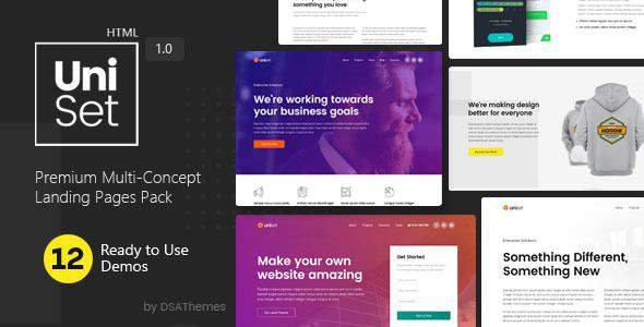 UniSet - Premium Multi-Concept Landing Pages Pack
           TFx Putu Denzel