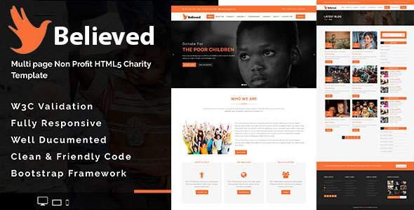 Believed - Multipage Non-profit HTML5 Charity Template
           TFx Denis Cat