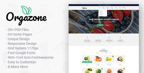 Orgazone | Responsive Organic Store & Farm PSD Template
           TFx Grey Eugene