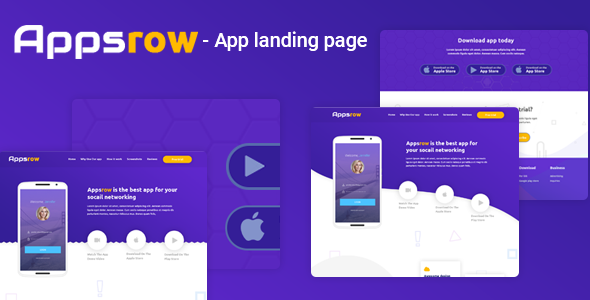 Appsrow - App Landing Page PSD Template
           TFx Hunter Brodie