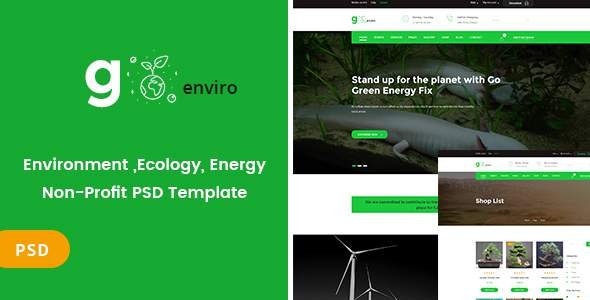 Goenviro - Environmental ,Energy, Non-Profit PSD Template
           TFx Mitch Mahatma