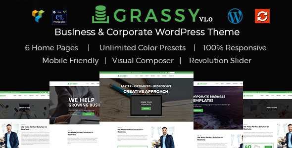 Grassy - Business & Corporate WordPress Theme
           TFx Tracey Kennith