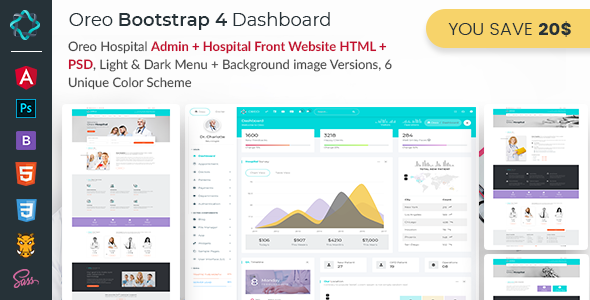 Oreo Hospital - Bootstrap4 + Front End with PSD for Doctors & Hospitals
           TFx Ariel Linden