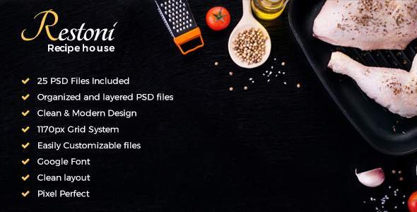 Restoni Restaurant PSD Template
           TFx Hoyt Julian