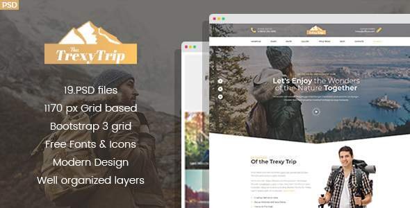 Trexy - Hiking And Outdoor Club PSD Template
           TFx Inigo Arnie