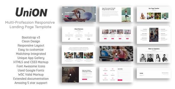 Union - Multi-Profession Responsive Landing Page Template
           TFx Zachary Shouhei