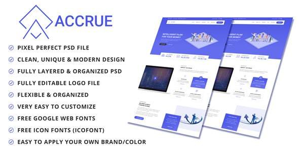 Accrue - Investment Website PSD Templates
           TFx Lewin Joby