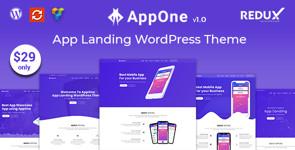 AppOne - App Landing WordPress Theme
           TFx Ira Surya