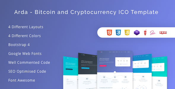 Arda - Bitcoin and Cryptocurrency ICO HTML Template
           TFx Edwin Erle