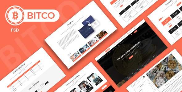 BITCO - Bitcoin and Cryptocurrency  Multi Page PSD Template
           TFx Barnabas Theo