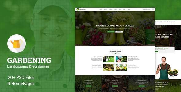 Gardening - Landscaping & Gardening PSD Template
           TFx Karen Russell