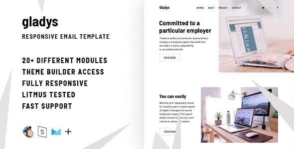Gladys – Responsive Email + StampReady Builder
           TFx Ohannes Kent