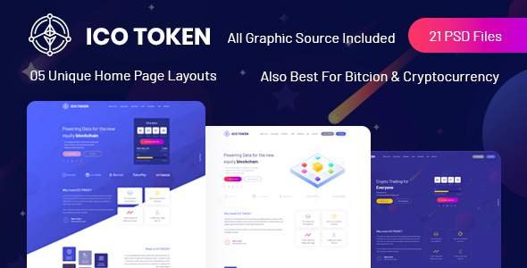 ICO TOKEN - Bitcoin & Cryptocurrency PSD Template
           TFx Sulaiman Marvin
