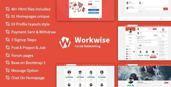 Workwise - The Freelancer And Social Networking HTML Template
           TFx Hayk Mo