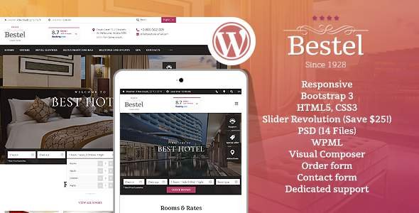 Bestel Hotel WordPress Theme
           TFx Maurice Titus