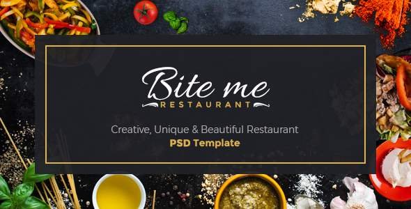 BiteMe - Restaurant Landing Page PSD Template
           TFx Hachiro Ezra